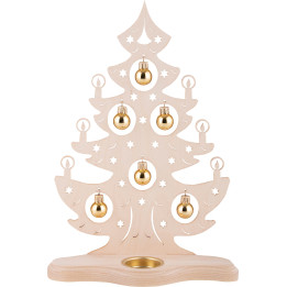 Teelichthalter Weihnachtsbaum mit goldenen Kugeln - 30,5 cm