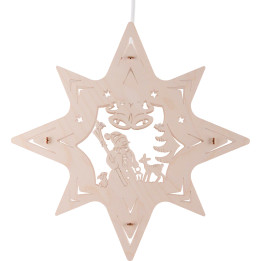 Window Picture Star "Snow Man" - 31x31x5 cm / 12.2x12.2x2 inch