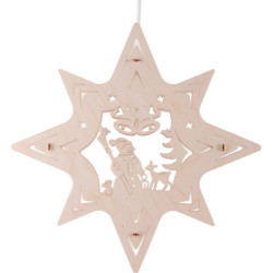 Window Picture Star "Snow Man" - 31x31x5 cm / 12.2x12.2x2 inch
