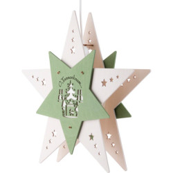 Window Picture Star "Oh Christmas Tree" White/Green - 30,5x29x6 cm / 12x11.4x2.4 inch