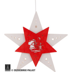 Window Picture Star "Santa's Little Helper" White/Red - 30,5x29x6 cm / 12x11.4x2.4 inch
