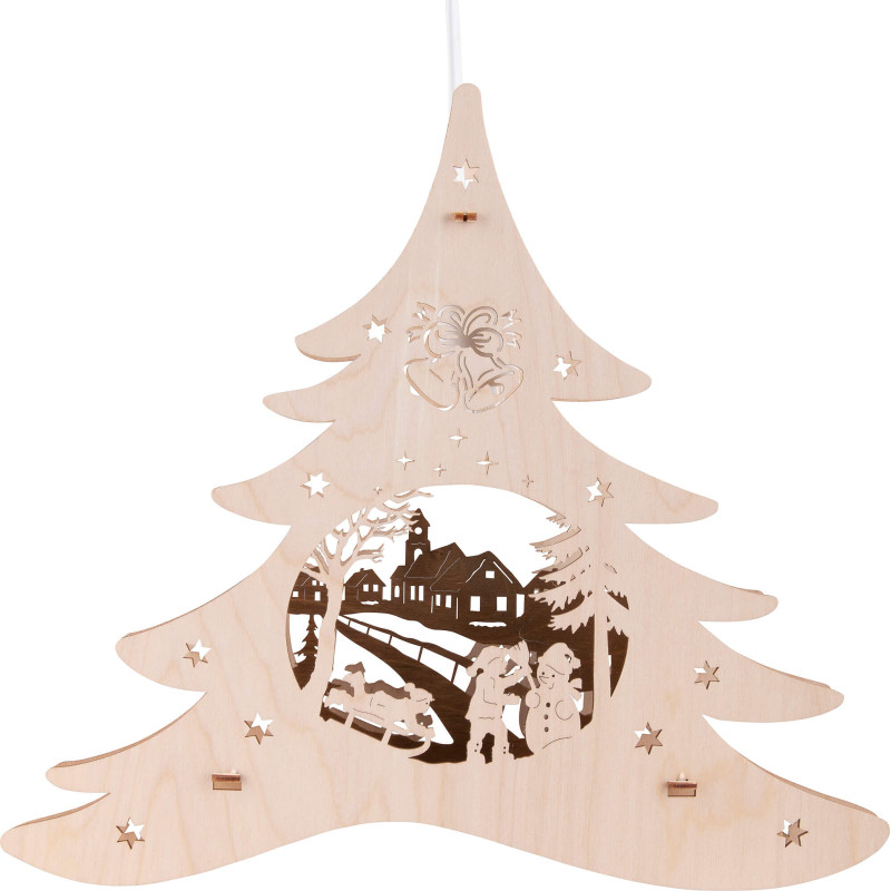 Window Picture - Fir Tree "Winter Fun" - 28,5 cm / 11.2 inch