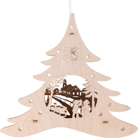 Fensterbild Tannenbaum "Winterspaß" - 28,5 cm