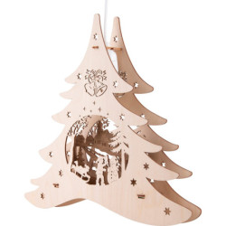 Fensterbild Tannenbaum "Winterspaß" - 28,5 cm