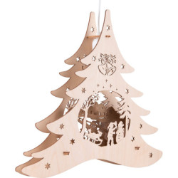 Window Picture - Fir Tree "Winter Fun" - 28,5 cm / 11.2 inch