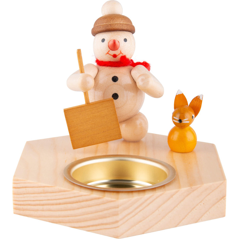 Kerzenhalter Schneemann mit Schieber - 8,5 cm