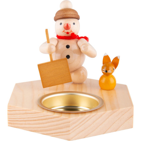 Kerzenhalter Schneemann mit Schieber - 8,5 cm