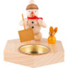 Kerzenhalter Schneemann mit Schieber - 8,5 cm