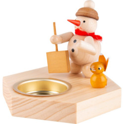 Kerzenhalter Schneemann mit Schieber - 8,5 cm