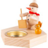 Candle Holder - Snowman with Snow Shovel - 8,5 cm / 3.3 inch