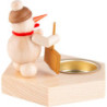 Candle Holder - Snowman with Snow Shovel - 8,5 cm / 3.3 inch