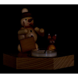 Candle Holder - Snowman with Snow Shovel - 8,5 cm / 3.3 inch