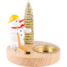 Candle Holder - Snowman Ice Hockey Player - 10 cm / 3.9 inch