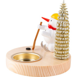 Candle Holder - Snowman Ice Hockey Player - 10 cm / 3.9 inch