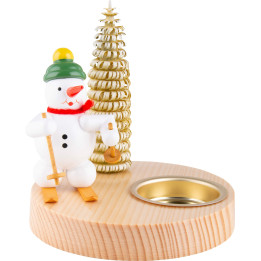 Candle Holder - Snowman with Snowshoe - 10 cm / 3.9 inch