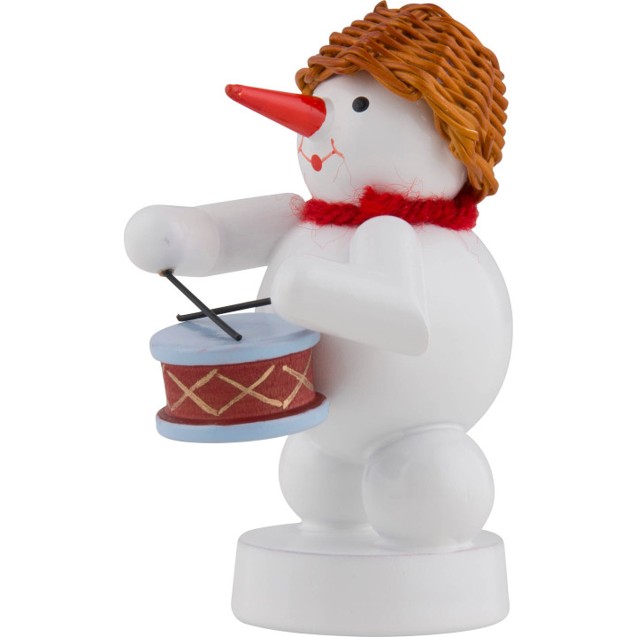 Schneemann Musikant mit Trommel - 8 cm