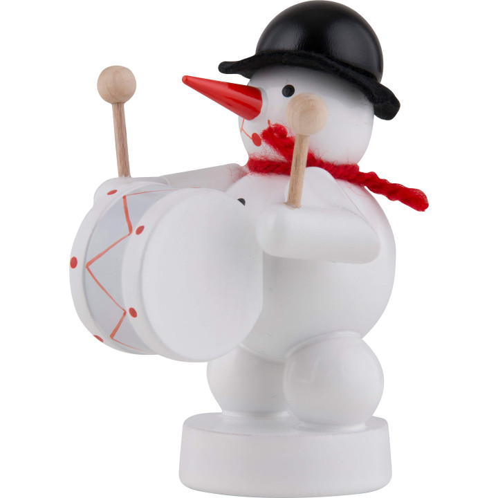Snowman Musician with Kettledrum - 8 cm / 3 inch