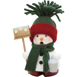 Räuchermännchen Schneemann grün - 12,5 cm