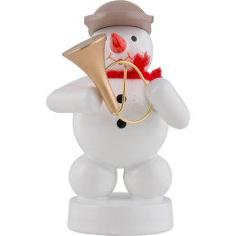 Snowman Musician with Fanfare - 8 cm / 3 inch