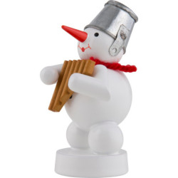 Schneemann Musikant mit Panflöte - 8 cm