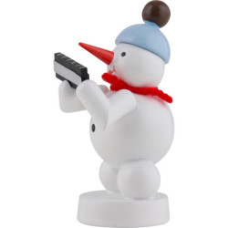 Snowman Musician with Harmonica - 8 cm / 3 inch