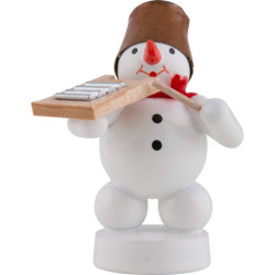 Schneemann Musikant mit Waschbrett - 8 cm