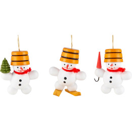 Christbaumschmuck Schneemann, 3 Stück - 5 cm