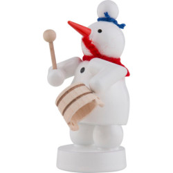 Schneemann Musikant mit Topf - 8 cm
