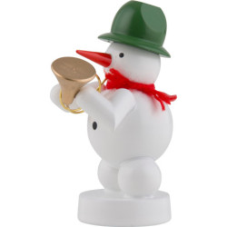 Snowman Musician with Bugle - 8 cm / 3 inch