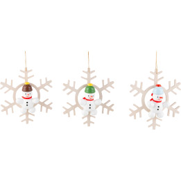 Tree Ornament - Snowman in Crystal, 3 pieces - 8 cm / 3.1 inch