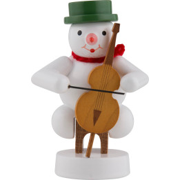 Snowman Musician with Cello - 8 cm / 3 inch