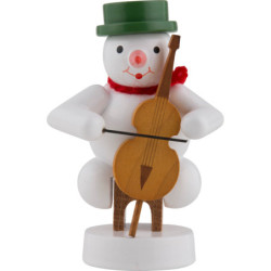 Snowman Musician with Cello - 8 cm / 3 inch