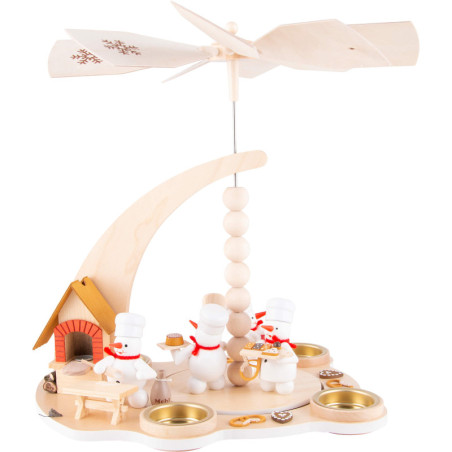 1-stöckige Pyramide Schneemann-Weihnachtsbäckerei mit Räucher-Backofen - 27 cm