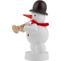 Snowman Musician with Jazz Trumpet - 8 cm / 3 inch