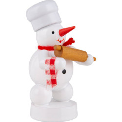 Schneemann Bäcker mit Teigrolle - 8 cm