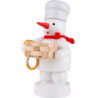 Snowman Baker with Basket and Pretzel - 8 cm / 3.1 inch