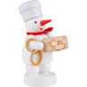 Schneemann Bäcker mit Korb und Brezel - 8 cm