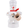 Snowman Baker with Poppy Pot and Spoon - 8 cm / 3.1 inch