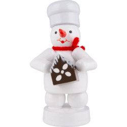 Schneemann Bäcker mit Pfefferkuchenhaus - 8 cm