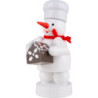 Schneemann Bäcker mit Pfefferkuchenhaus - 8 cm