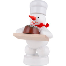 Schneemann Bäcker mit Torte - 8 cm