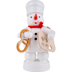 Schneemann Bäcker mit Brezel und Sternenform - 8 cm