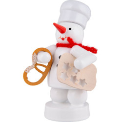Schneemann Bäcker mit Brezel und Sternenform - 8 cm
