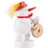 Schneemann Musikant mit Gong - 8 cm