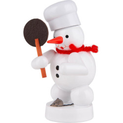 Schneemann Bäcker mit Maus - 8 cm