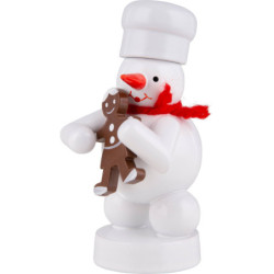 Schneemann Bäcker mit Pfefferkuchen-Frau - 8 cm