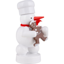 Schneemann Bäcker mit Pfefferkuchen-Frau - 8 cm