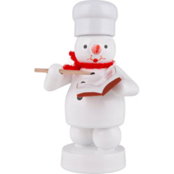 Schneemann Bäcker mit Rezepte-Buch - 8 cm