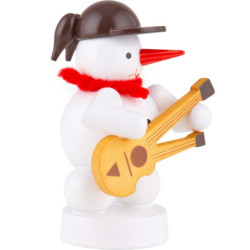 Schneemann mit Doppelhalsgitarre - 8 cm