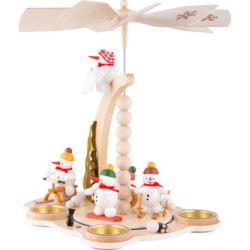 1-Tier Pyramid - Snowman Winter Sports - 28 cm / 11 inch